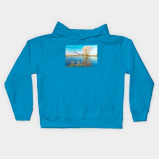 Great Gray Owl in the Blue Kids Hoodie